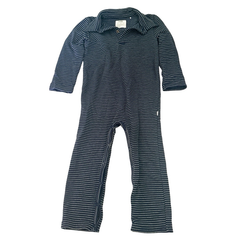 Little Sleepies Play Classic Navy Stripes Romper 2T - Picture 2 of 6